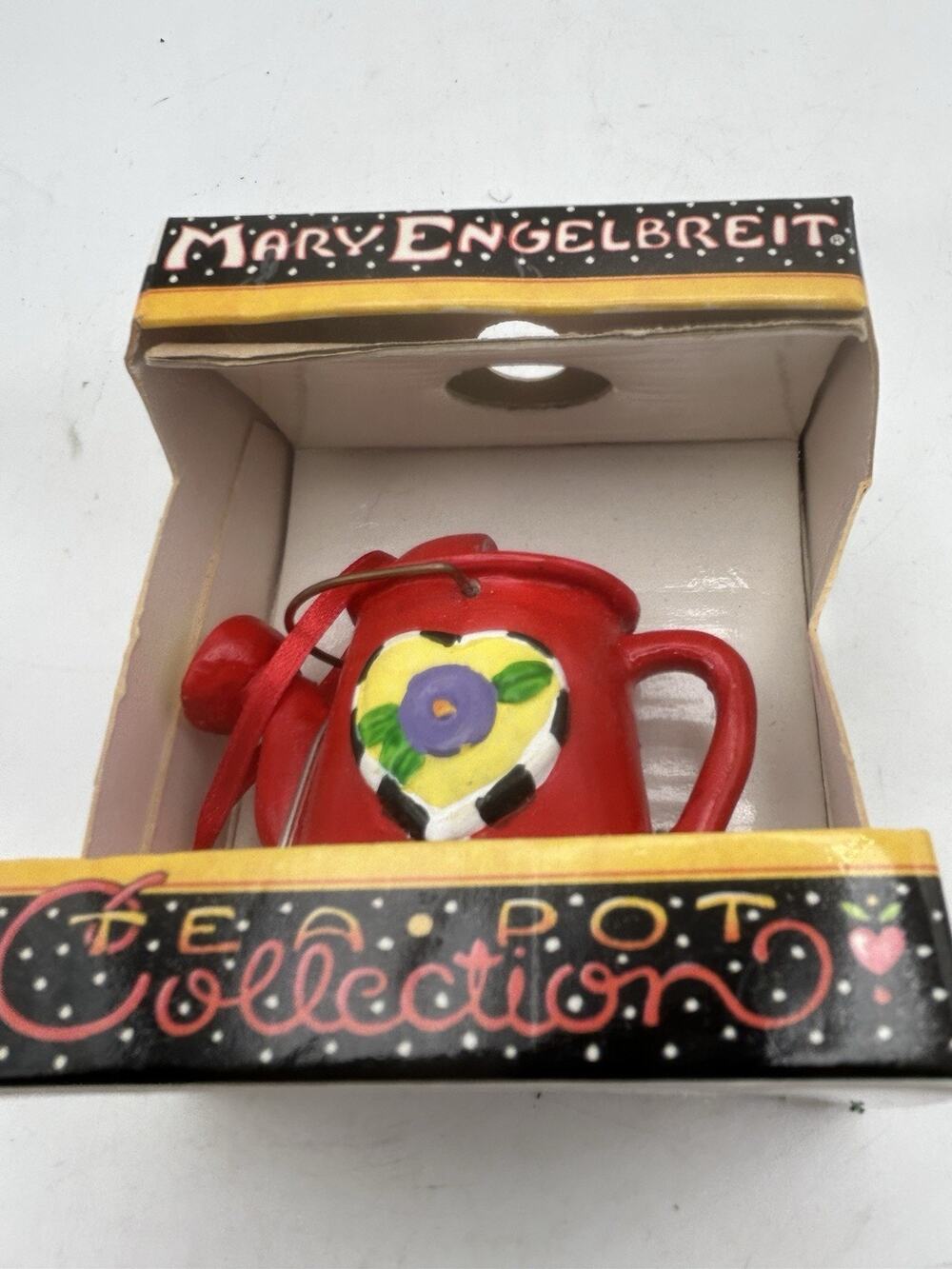 Mary Engelbreit Collection Red Watering Can Purple Flower In Heart In Package